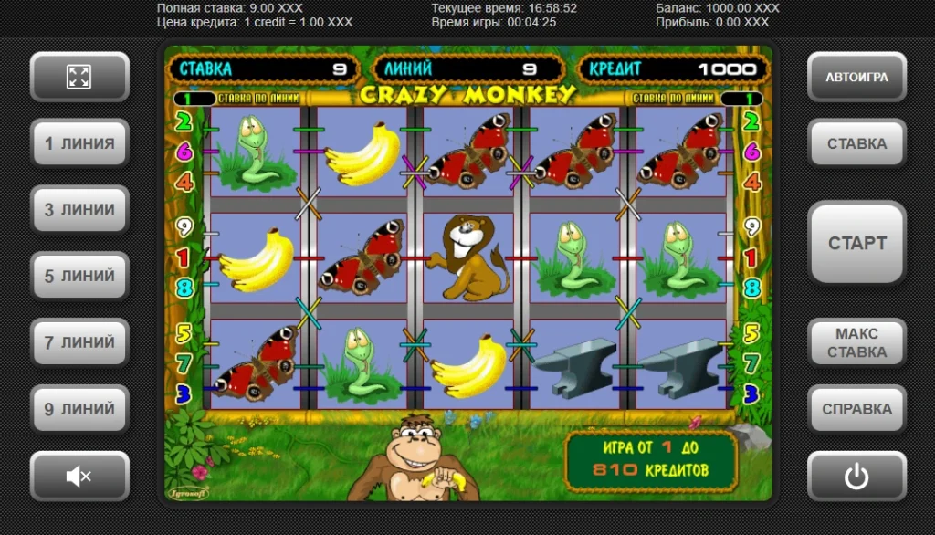Crazy monkey слот.